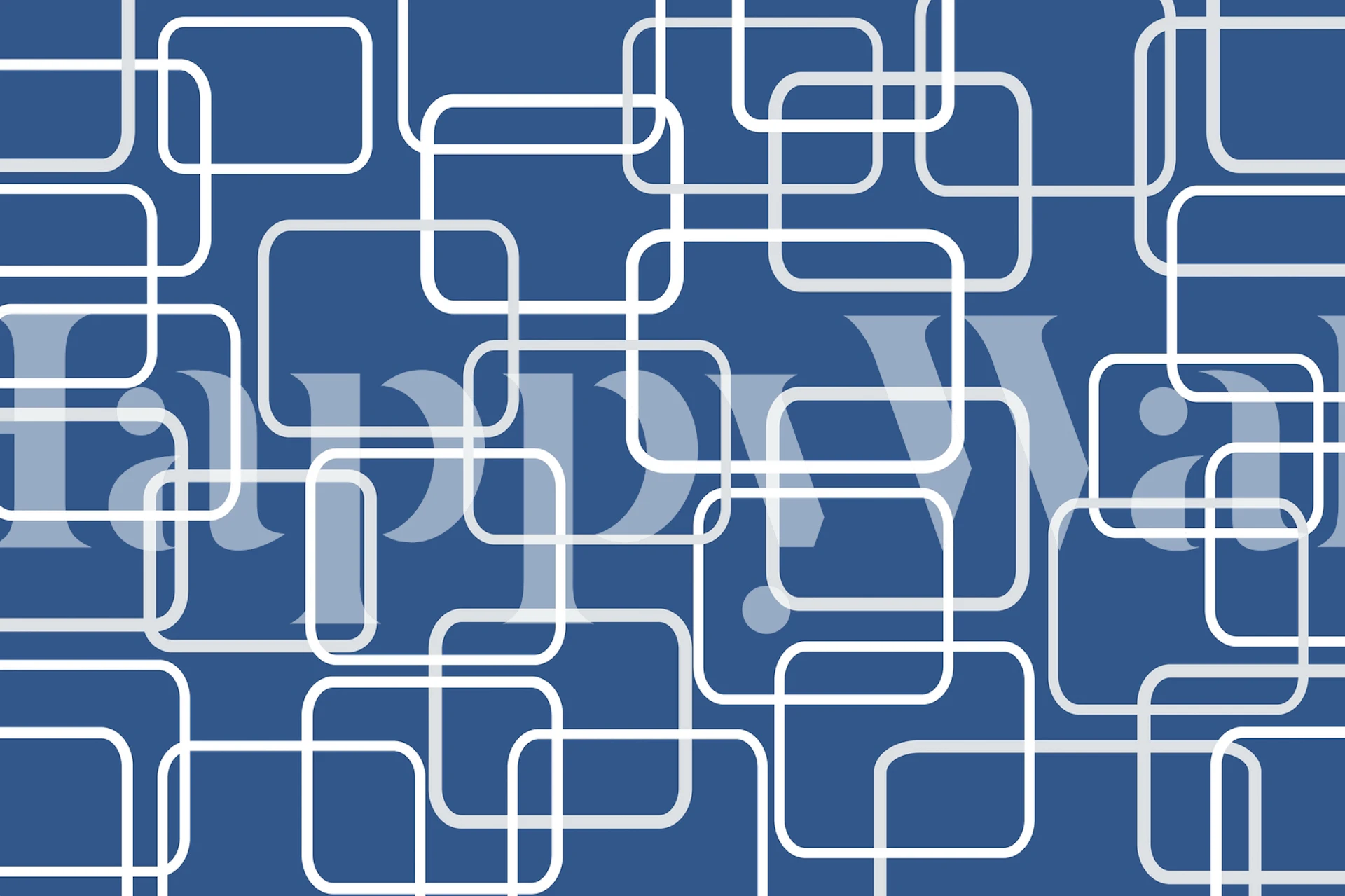 Geometric outlines in white on deep blue background wallpaper