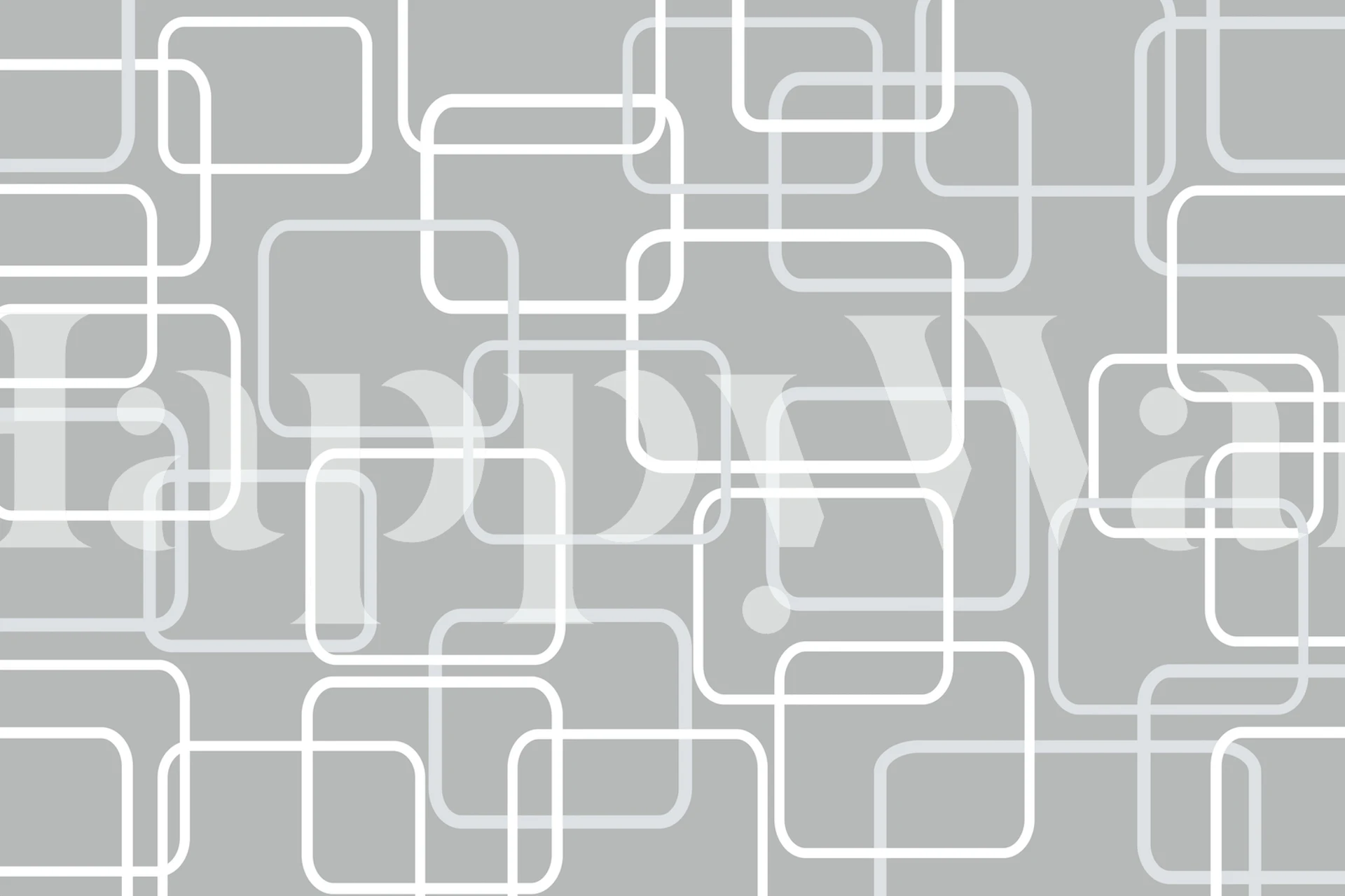 Midcentury Grey geometrinen kuviollinen seinämaalaus