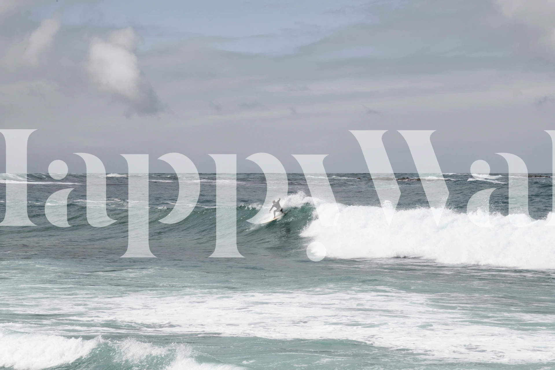 Surfer Riding the Wave 1 tapet i et rum