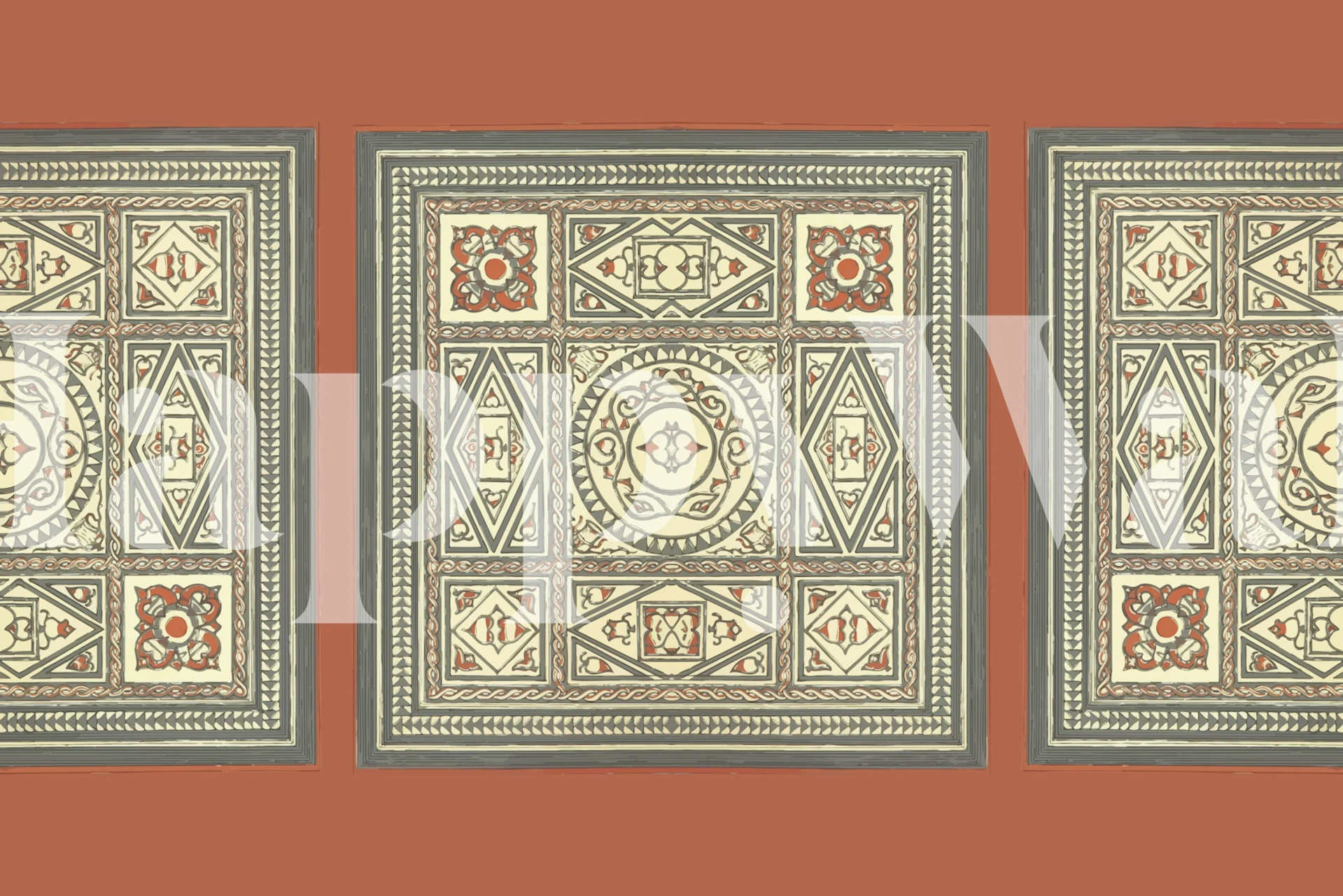 Antique Art wallpaper in a stylish room