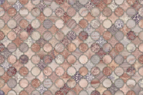 Moroccan Tiles Salmon Pastels