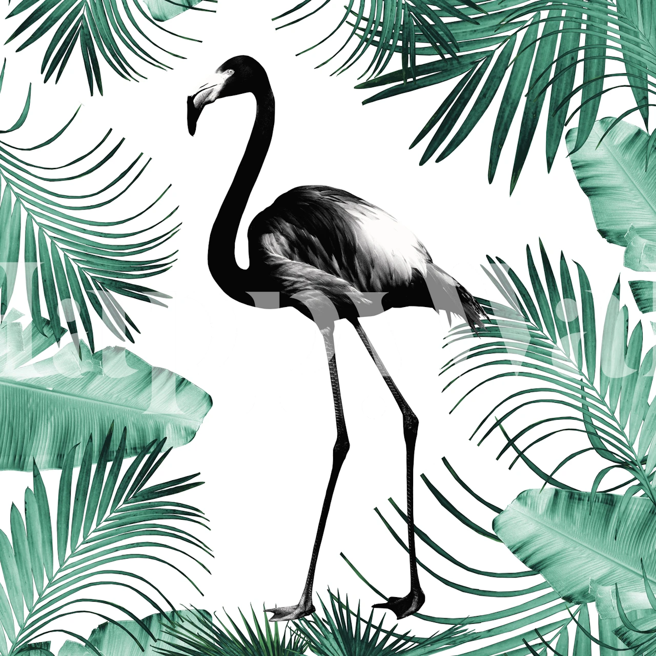 Flamingo i en tropisk jungel design
