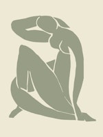 Green Nude Matisse Style papel de parede
