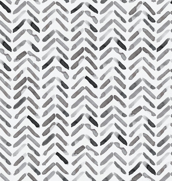 Watercolor Chevron Black White