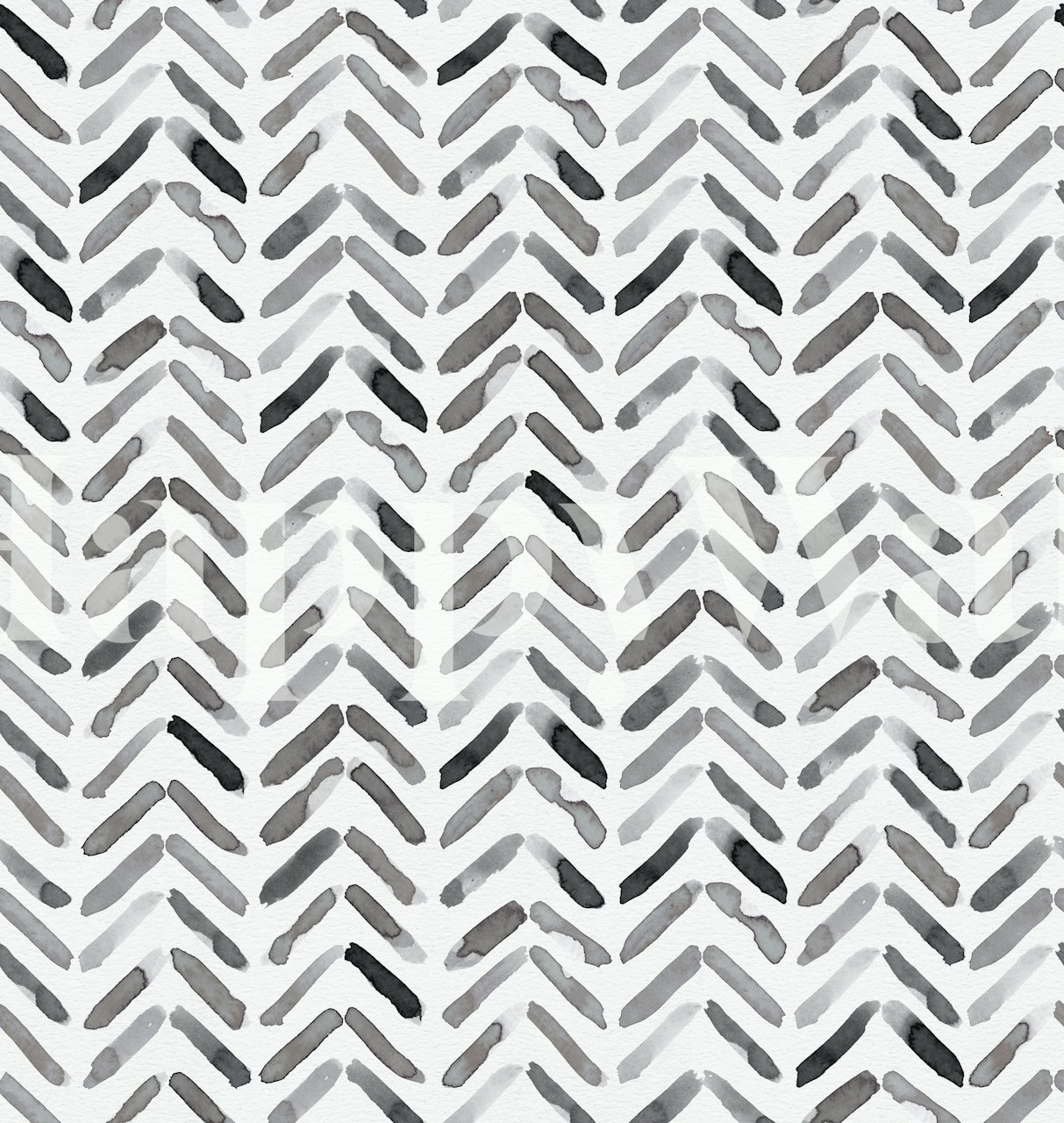 Akvarelový vzor Chevron v černé a bílé na fototapetu