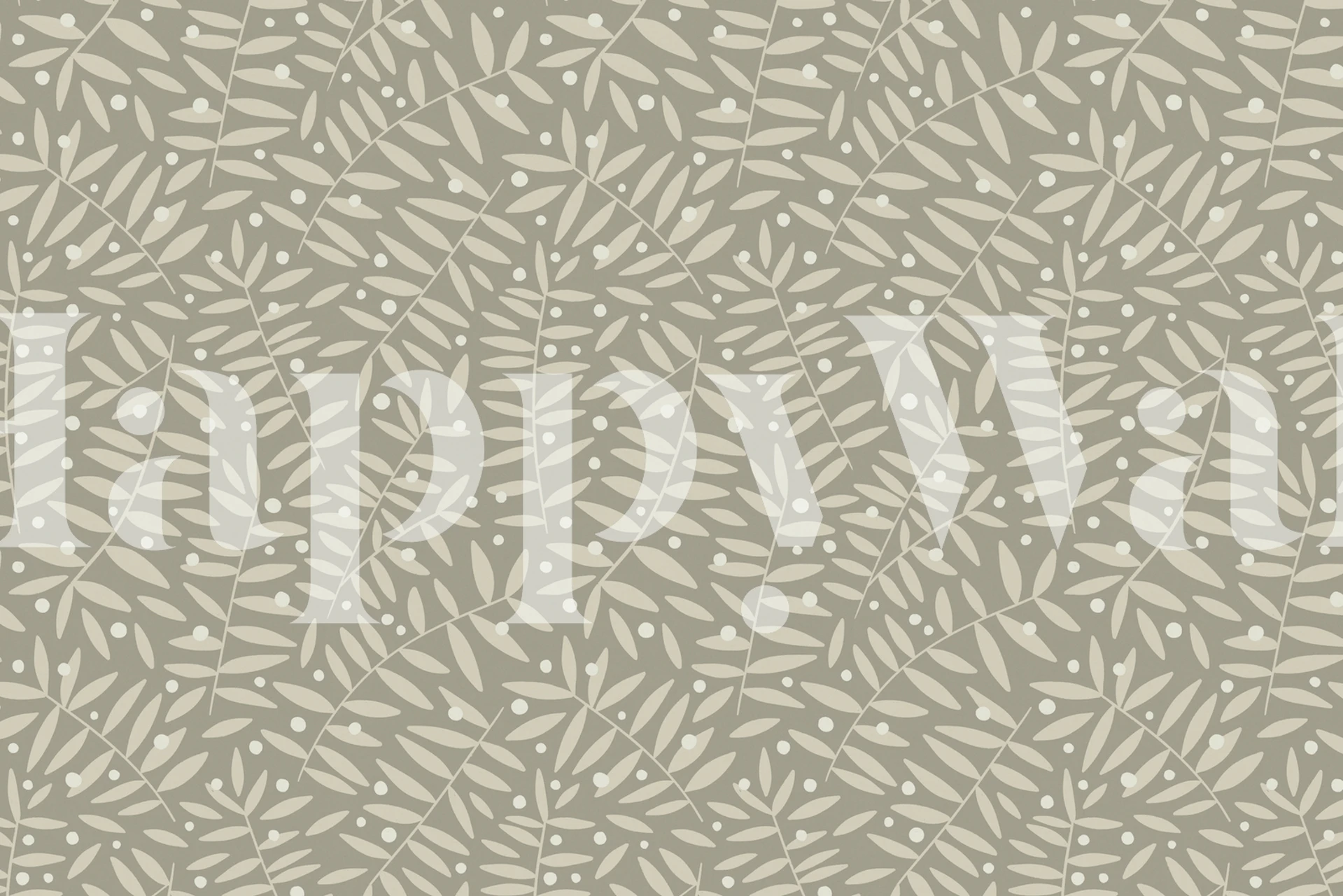 Leaves and Berries wall mural with a pattern of foliage and speckled berries