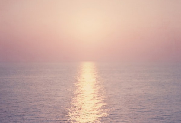 Sunset Ocean with Gold Pink Waters