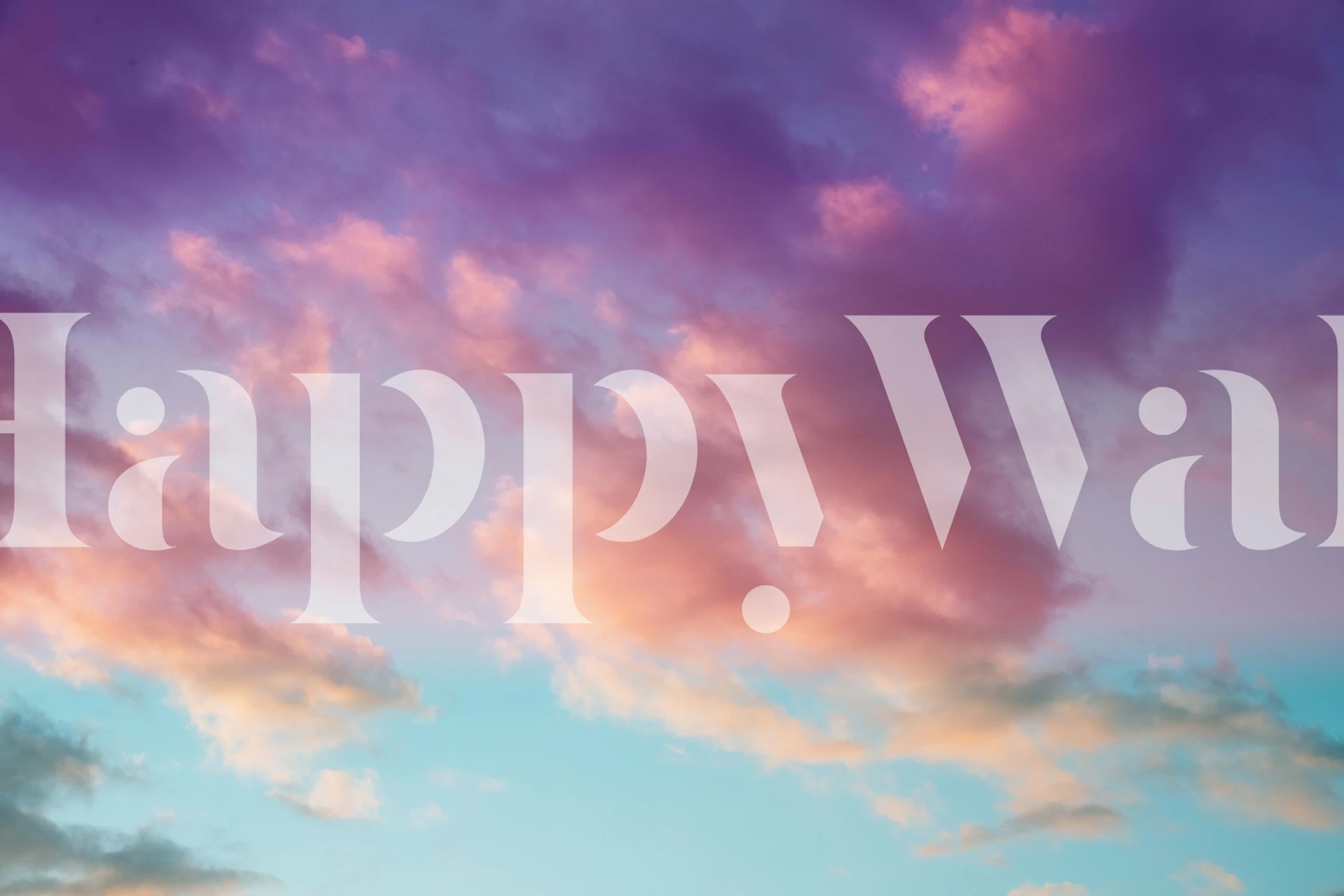 Soft pastel clouds in pink and blue tones wallpaper