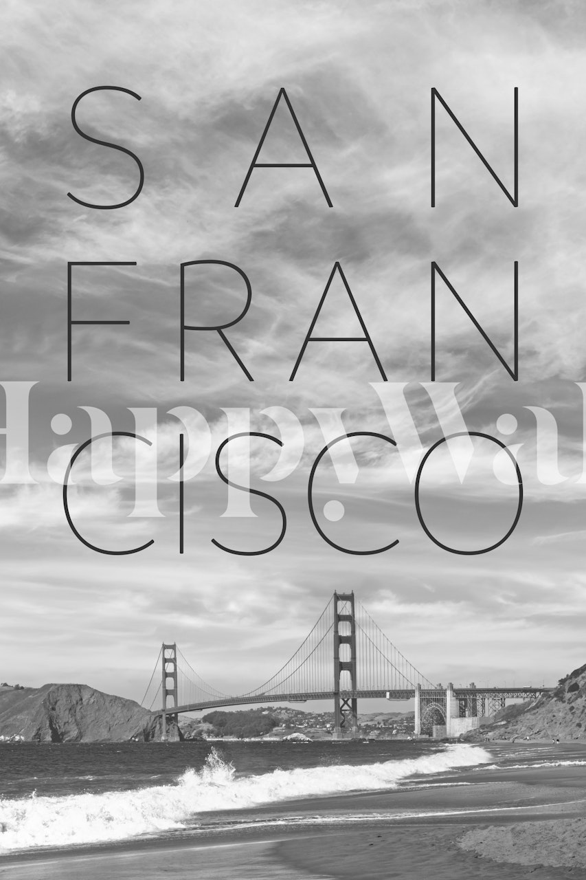 Baker Beach San Francisco fototapet med Golden Gate Bridge