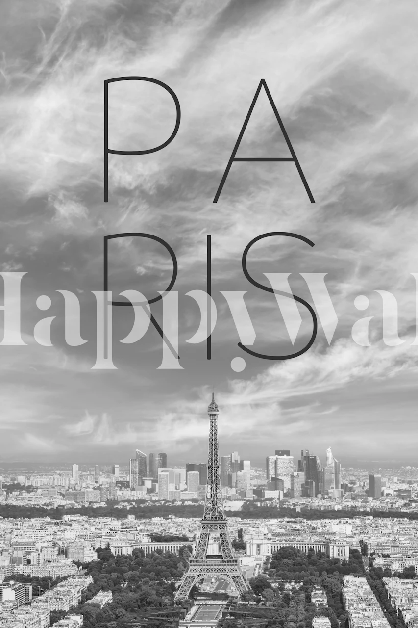 Tapeta Paris skyline v moderním pokoji