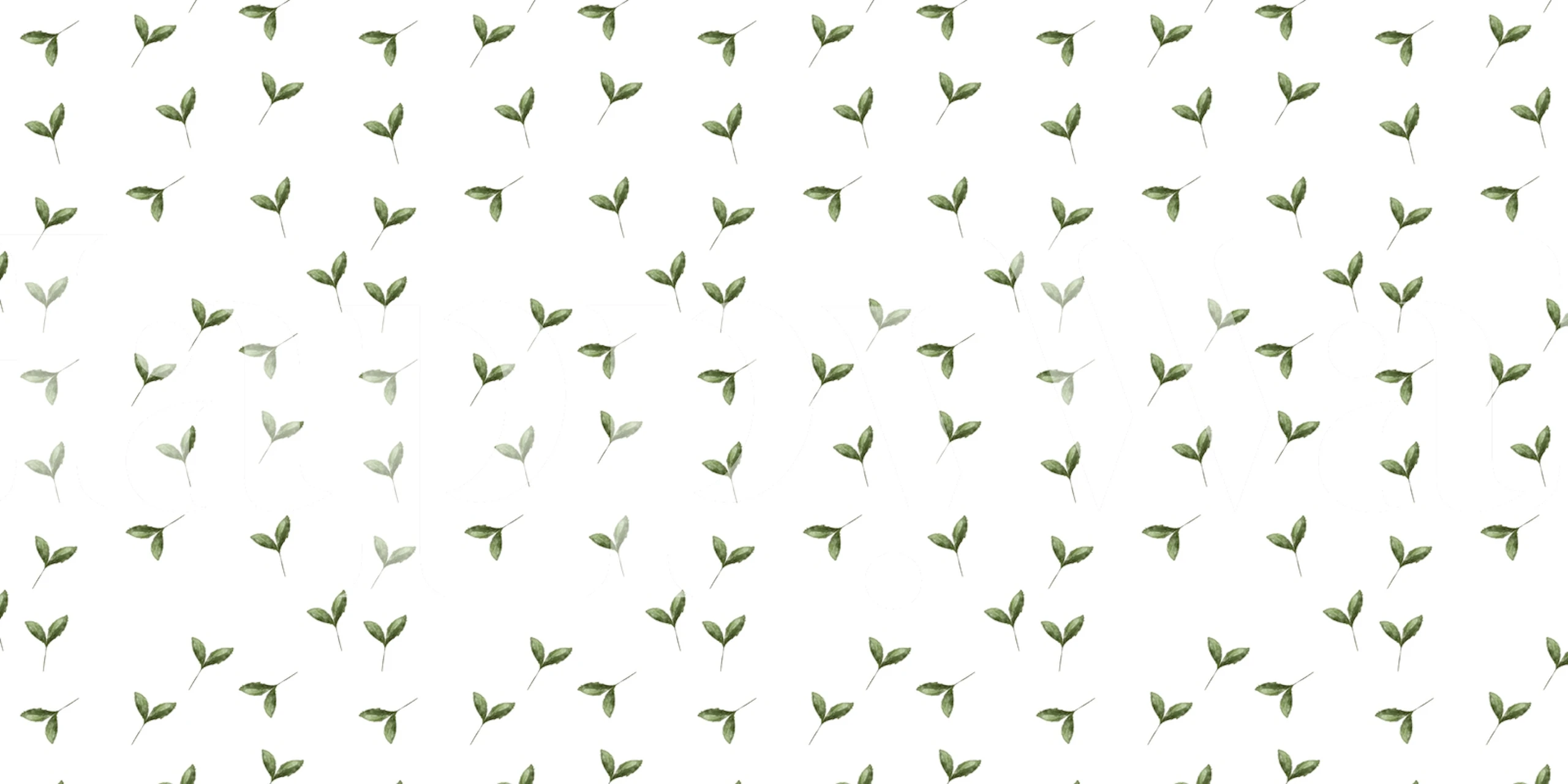 Romantic handrawn leaves papel de parede em um quarto