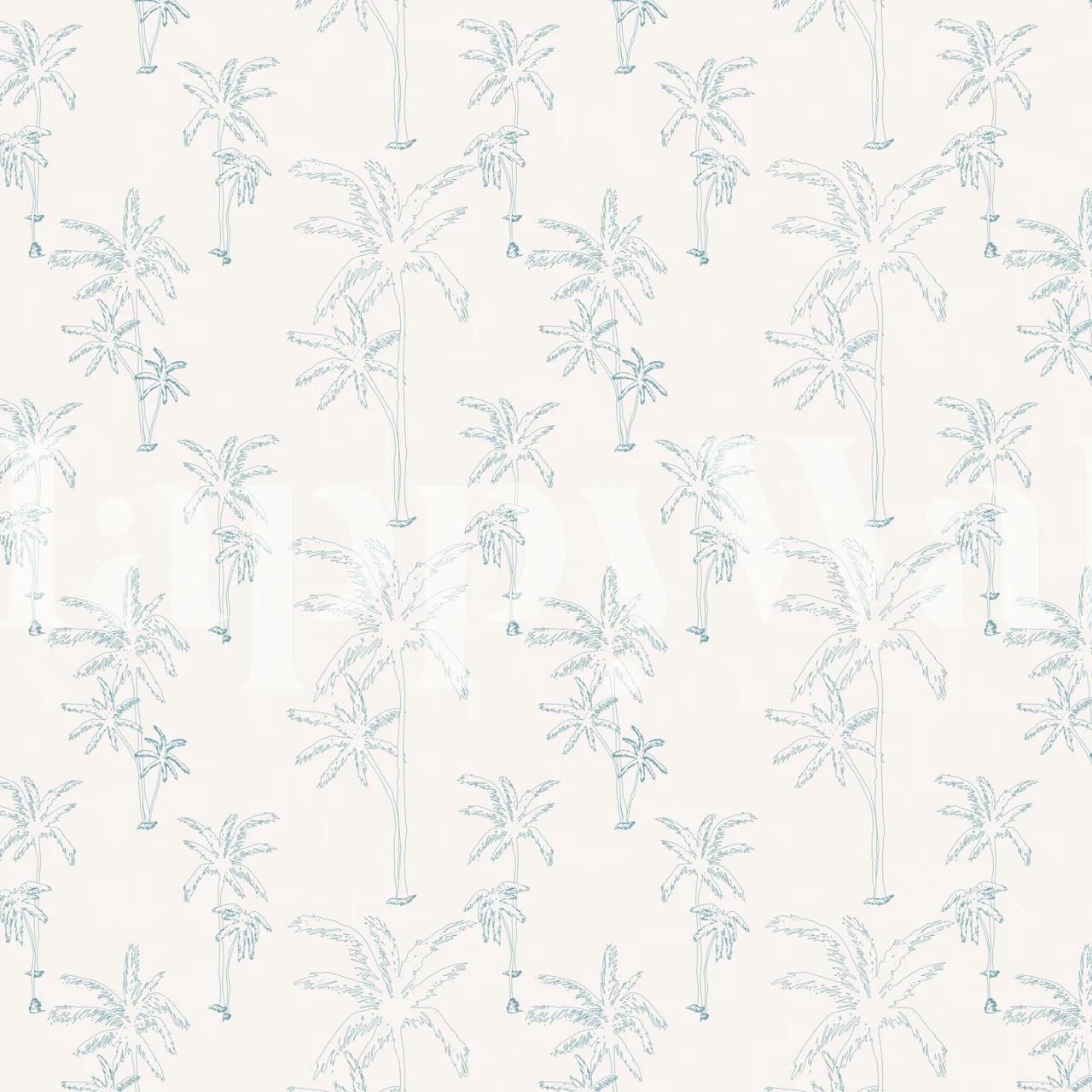 Minimalistisk veggmaleri med palmetre som representerer Los Angeles.