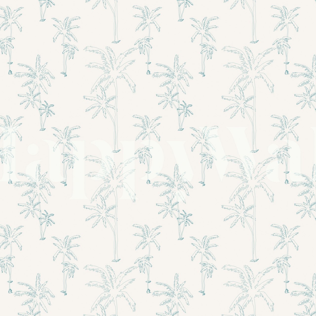 Palm trees in soft blue on light background wallpaper