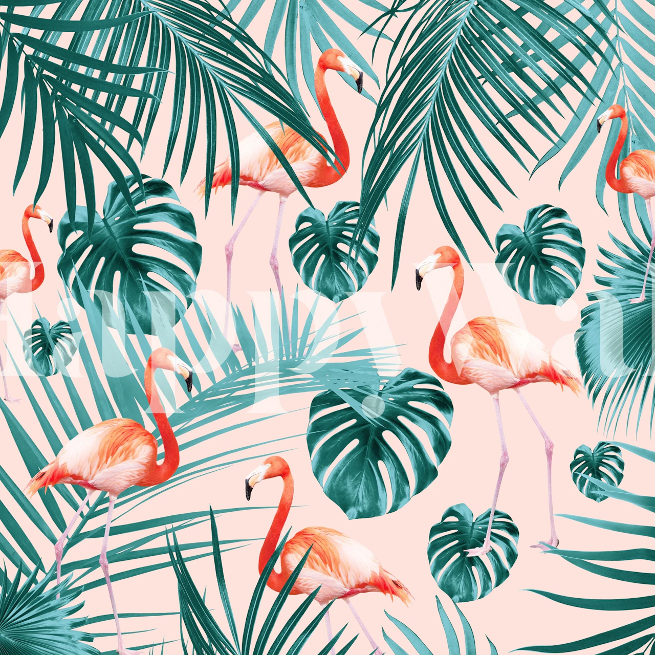 Tropical Flamingo Pattern 3 en una habitación