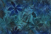 Blue Tropical Jungle Art wallpaper