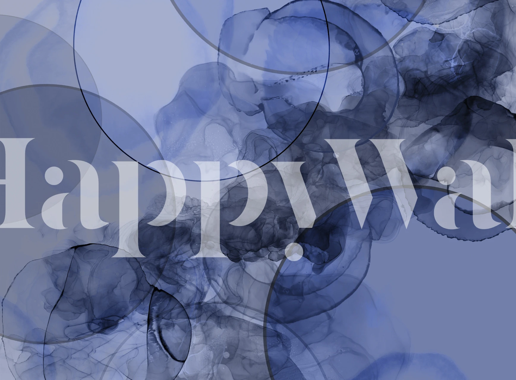 Indigo blue abstract ink circles with soft gradients wallpaper