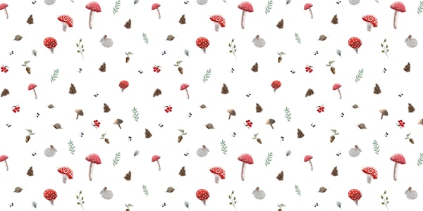 Mushrooms autumn soft pattern