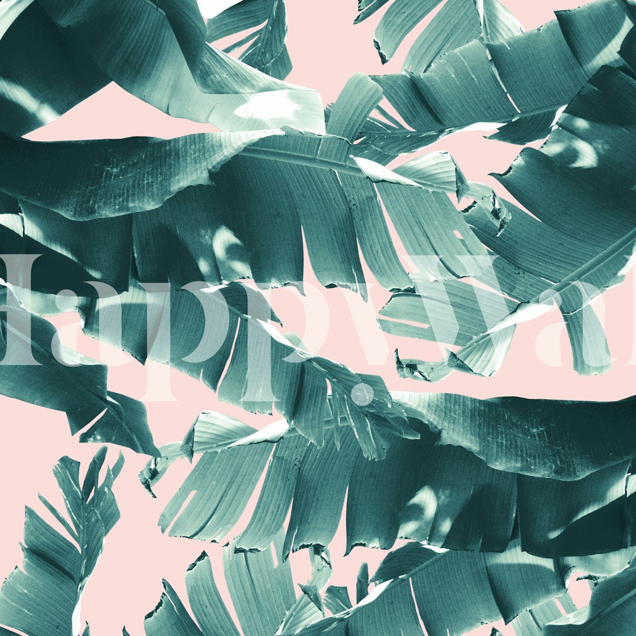 Väggmålning av kricka bananblad i tropisk stil