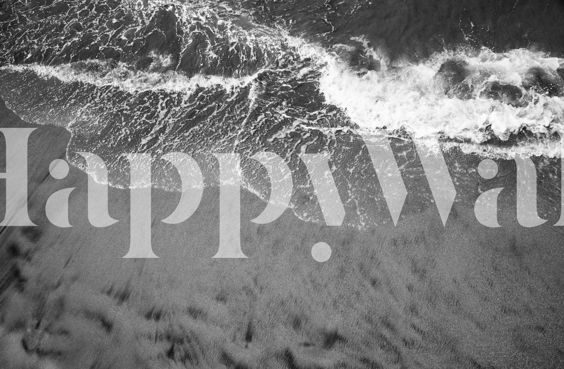 Monochrome ocean waves wall mural