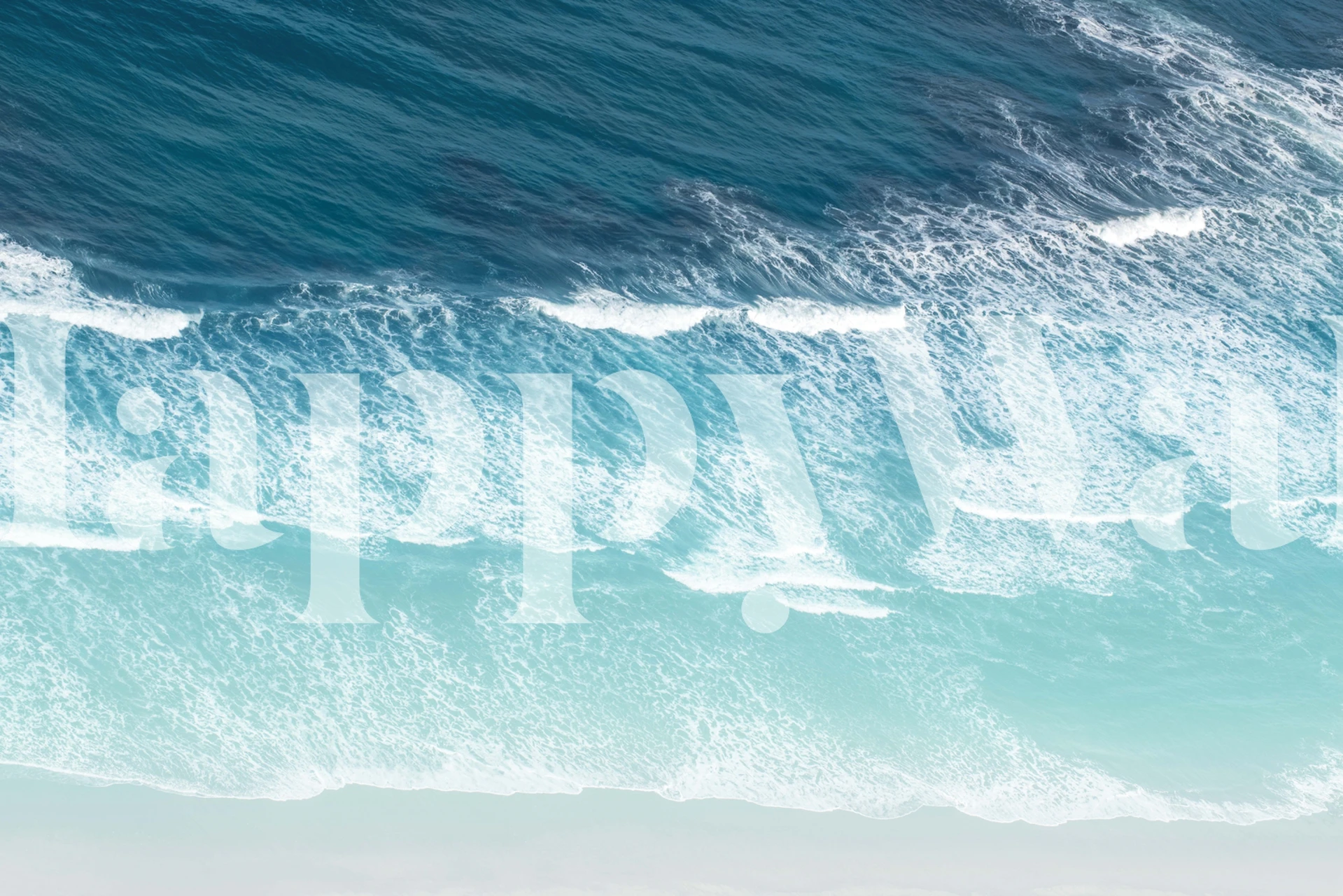 Ocean waves in blue and teal colors wallpaper