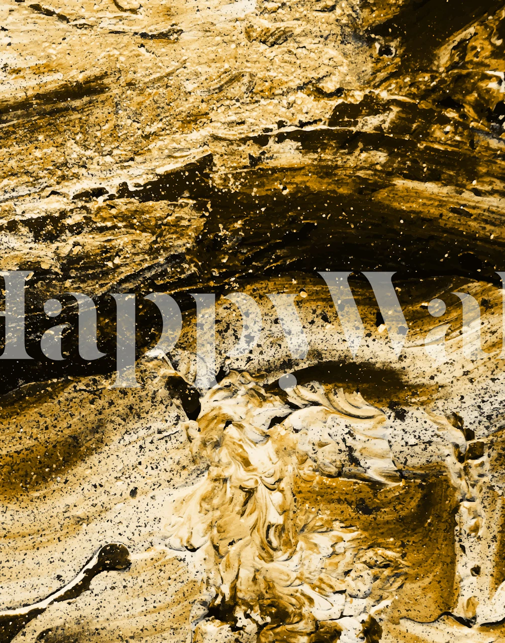 Gold abstract tapeta u modernoj sobi