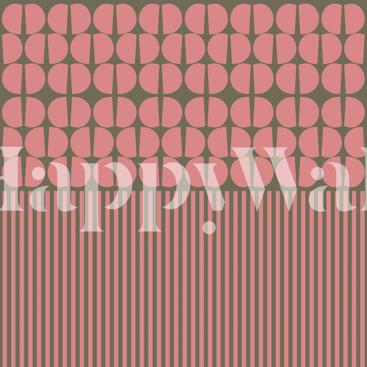 Geometric peach and brown pattern wallpaper