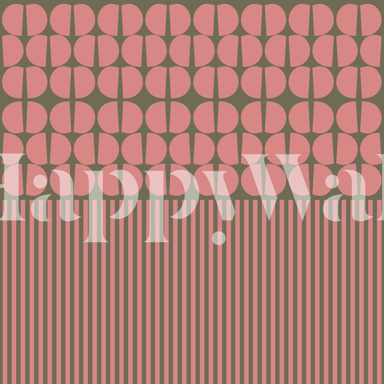 Geometric peach and brown pattern wallpaper