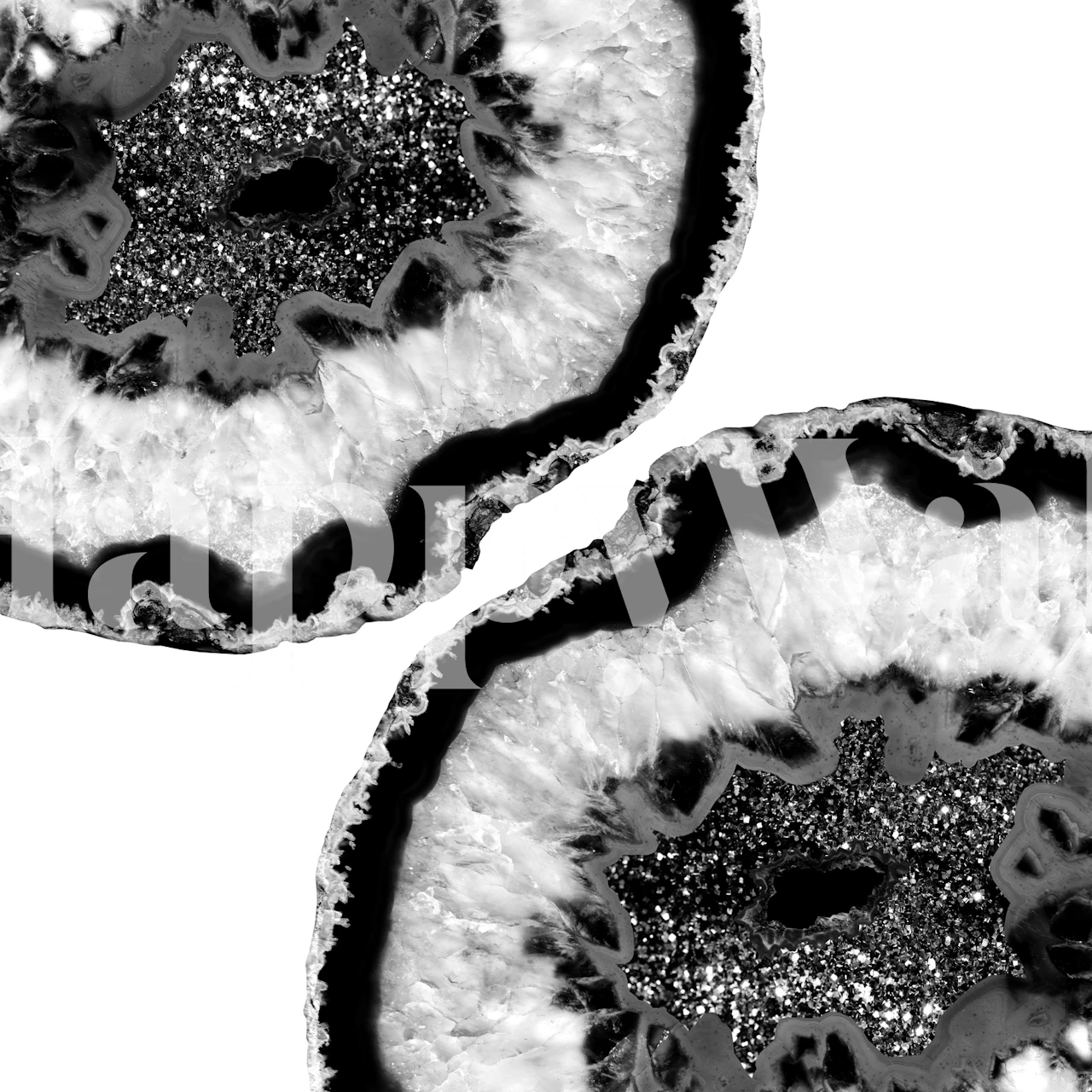 Papel de parede Gray Black Agate Glitter em um quarto