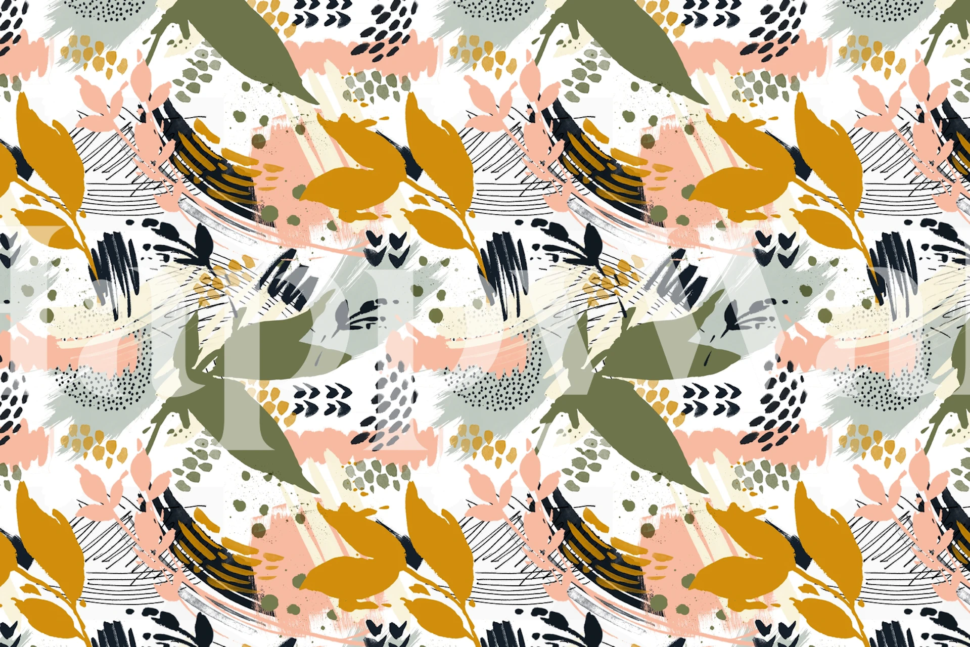 Abstract strokes still life tapetdesign i rum