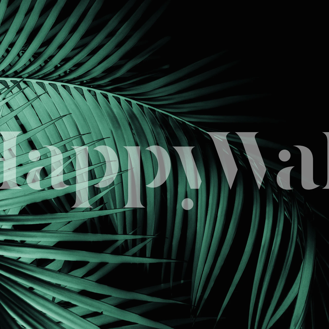 Palm Leaves Green Vibes 7 wall mural with a pattern of dense palm foliage in shades of green