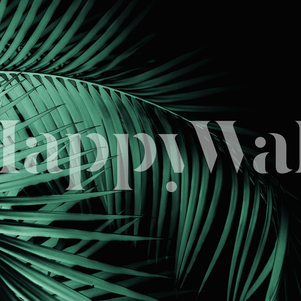 Palm Leaves Green Vibes 7 wall mural with a pattern of dense palm foliage in shades of green