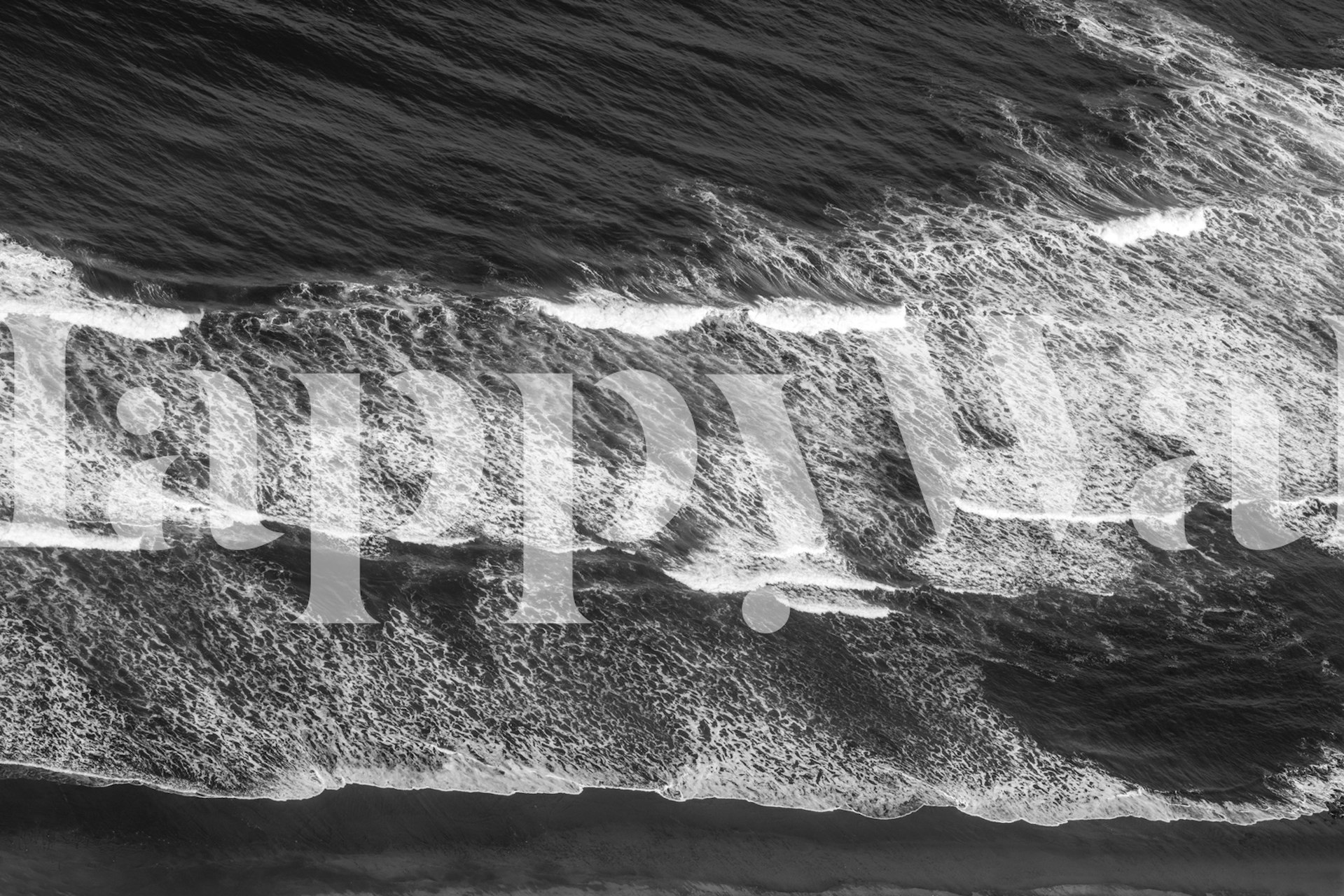 Atlantic Ocean waves black and white wall mural