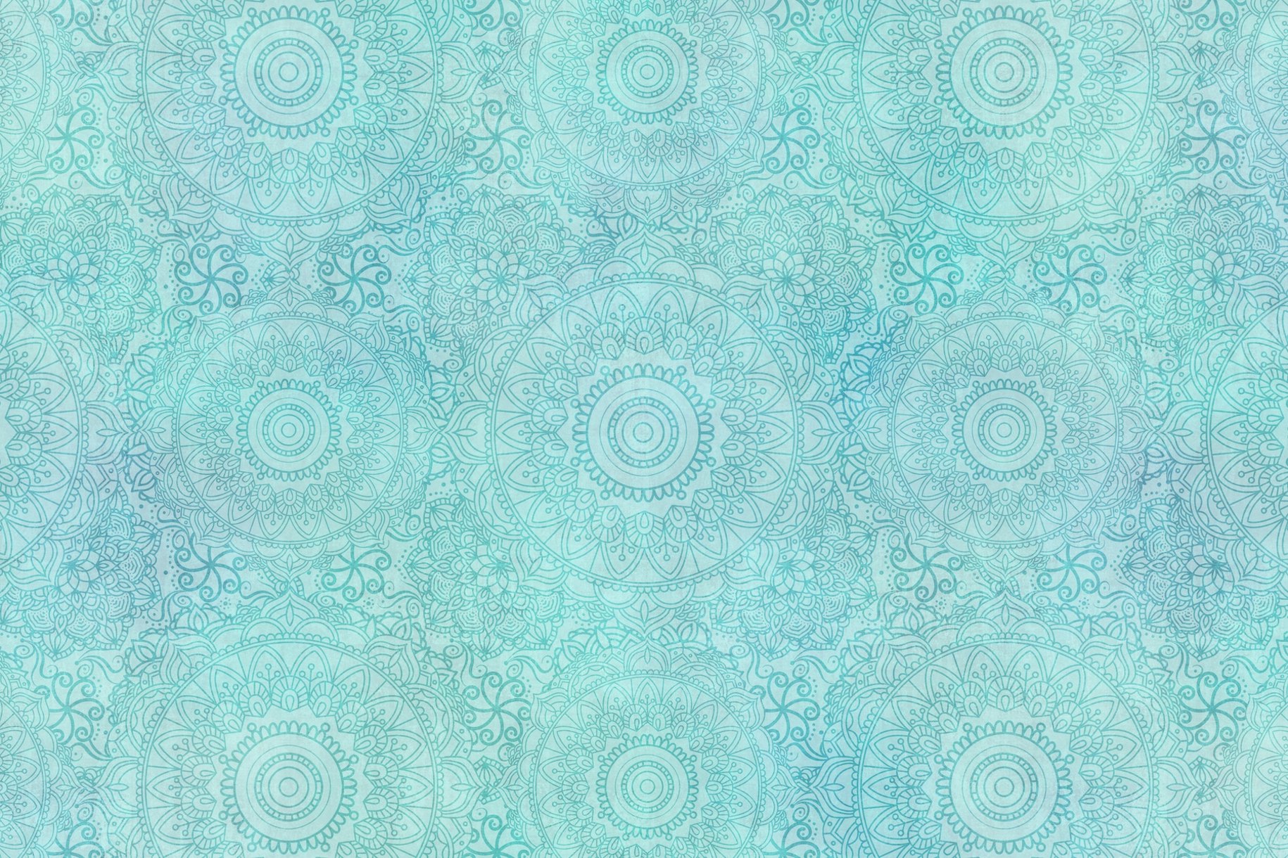 Turquoise Mandala Art wallpaper Happywall