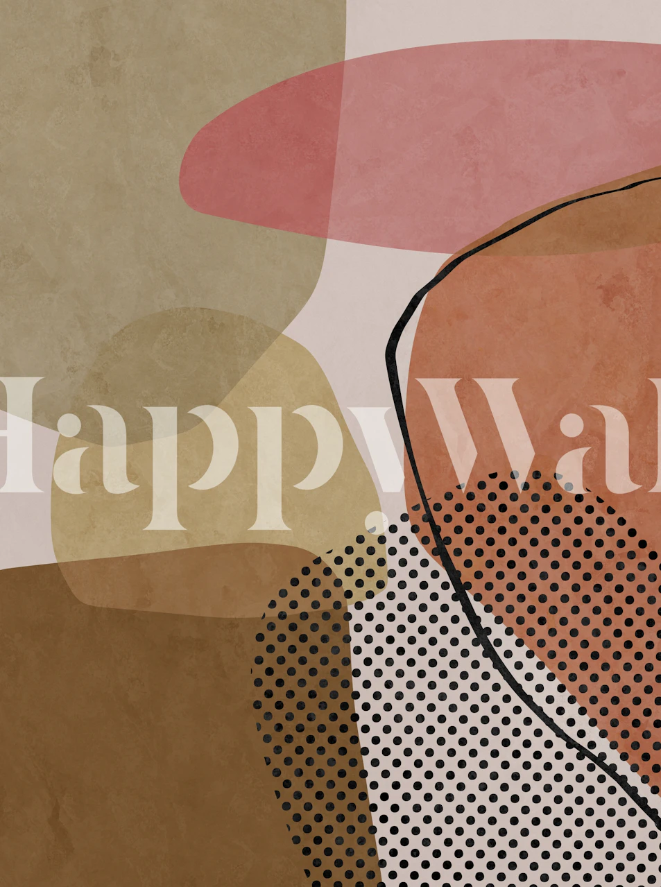 Papel de parede Overlapping Parts exibido em um quarto