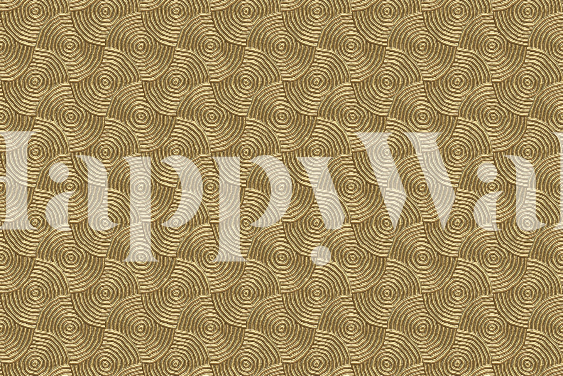 Golden glamour swirl pattern wallpaper