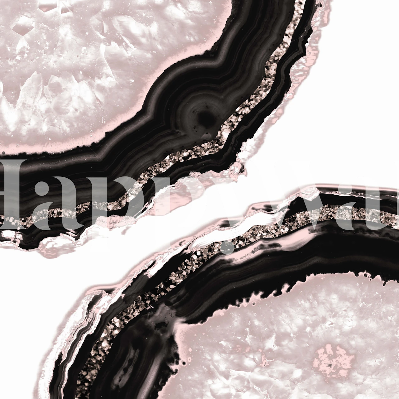 Agate pattern with pink and black hues wallpaper