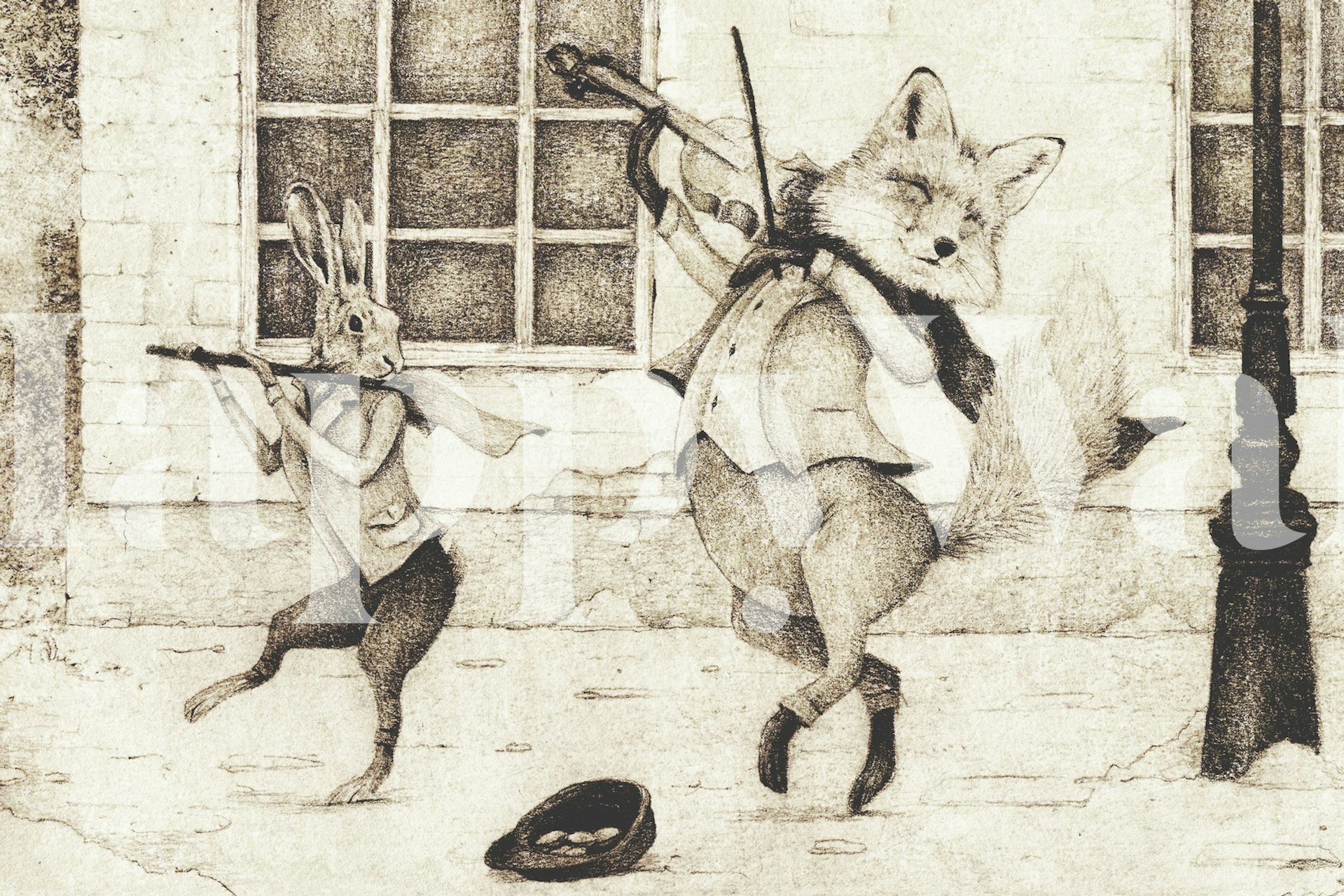 Ταπετσαρία Street Musicians με ζωντανούς μουσικούς