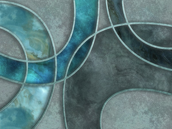 Turquoise Teal Shapes Art