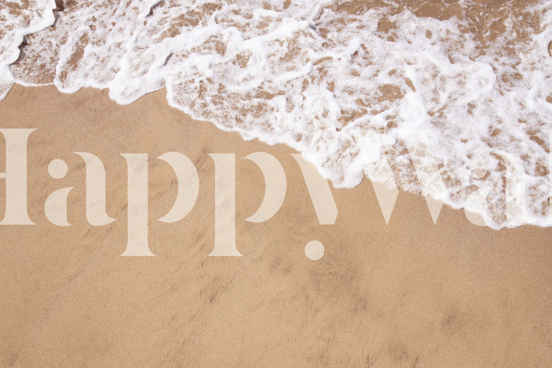 Atlanterhavskysten med bølger som forsiktig omfavner sandstranden veggmaleriet