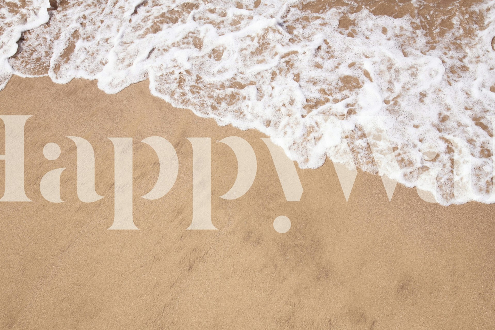 Atlantic Ocean shore with waves gently embracing the sandy beach wall mural