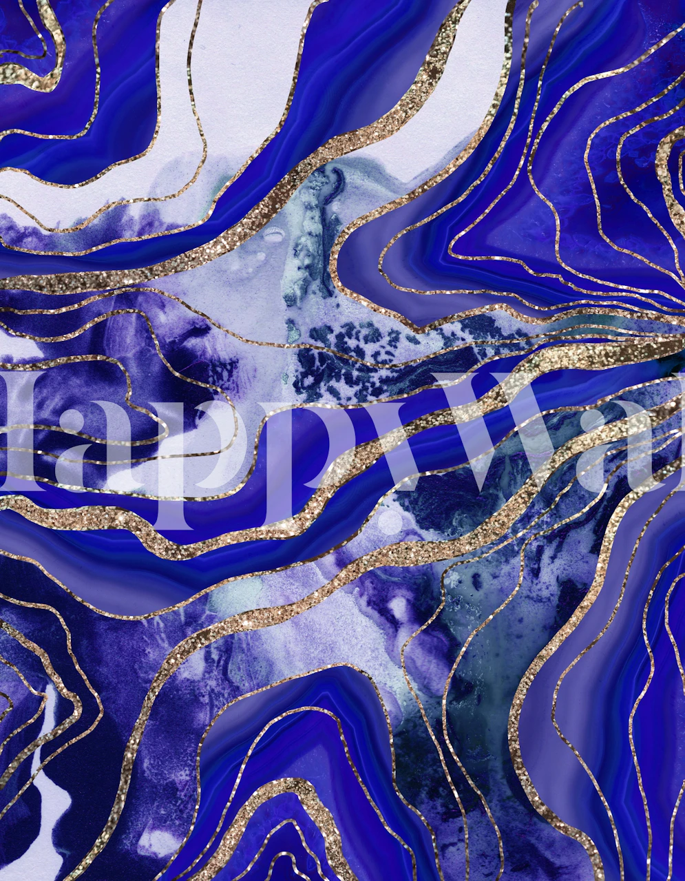 Liquid Marble Agate Glam 12 Tapete in einem Raum