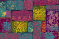 Bohemian Patchwork hot pink papiers peint