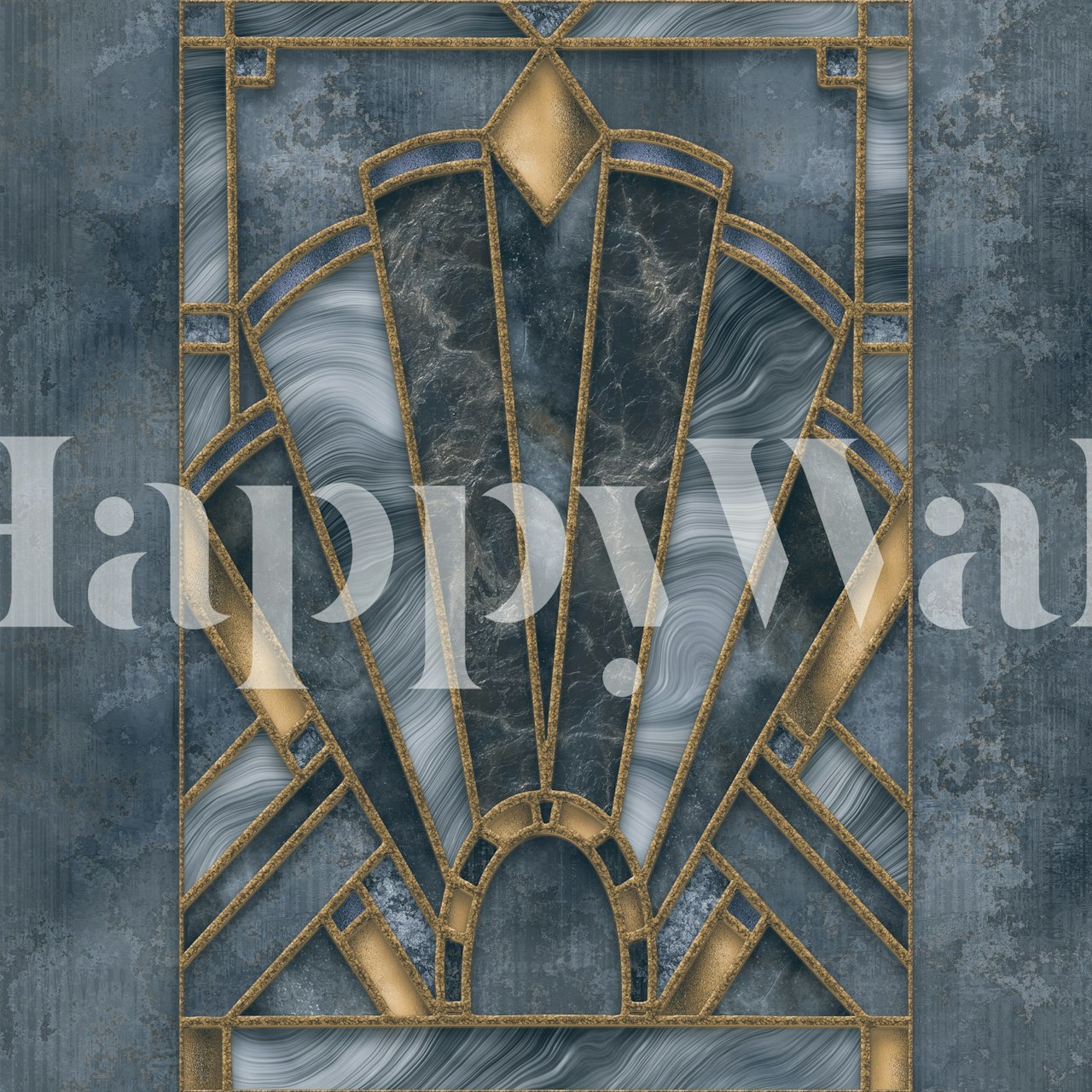 Ταπετσαρία Stained Glass Art Deco Window που εμφανίζεται σε ένα δωμάτιο