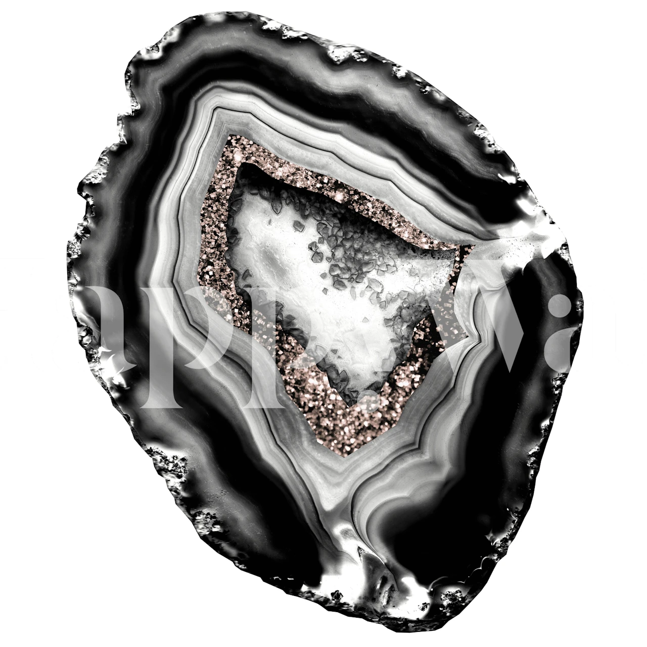 Agate Rose Gold Glitter tapet i et rom