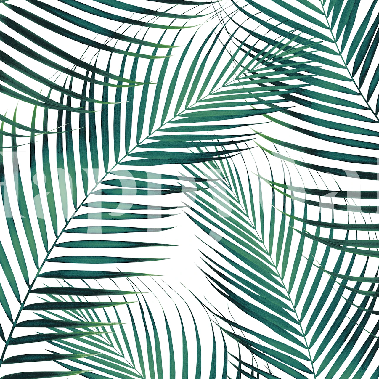 Palm Leaves Green Cali 1 wallpaper in a room