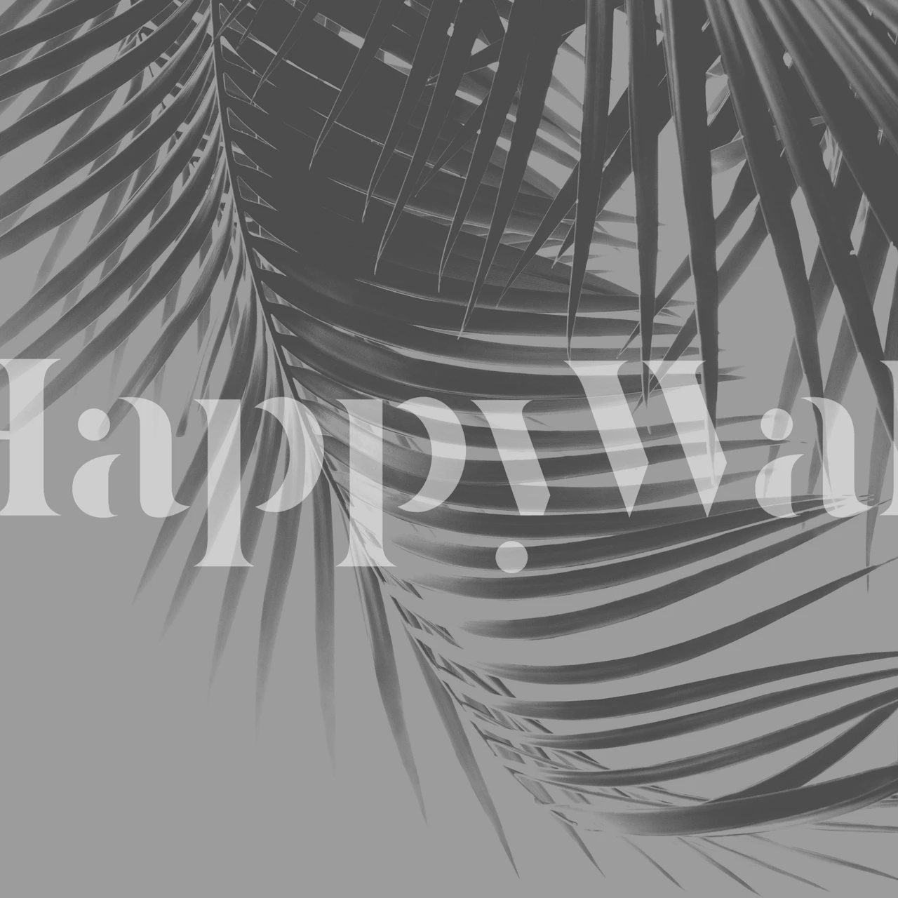 Tapeta Palm Leaves Gray Vibes v pokoji