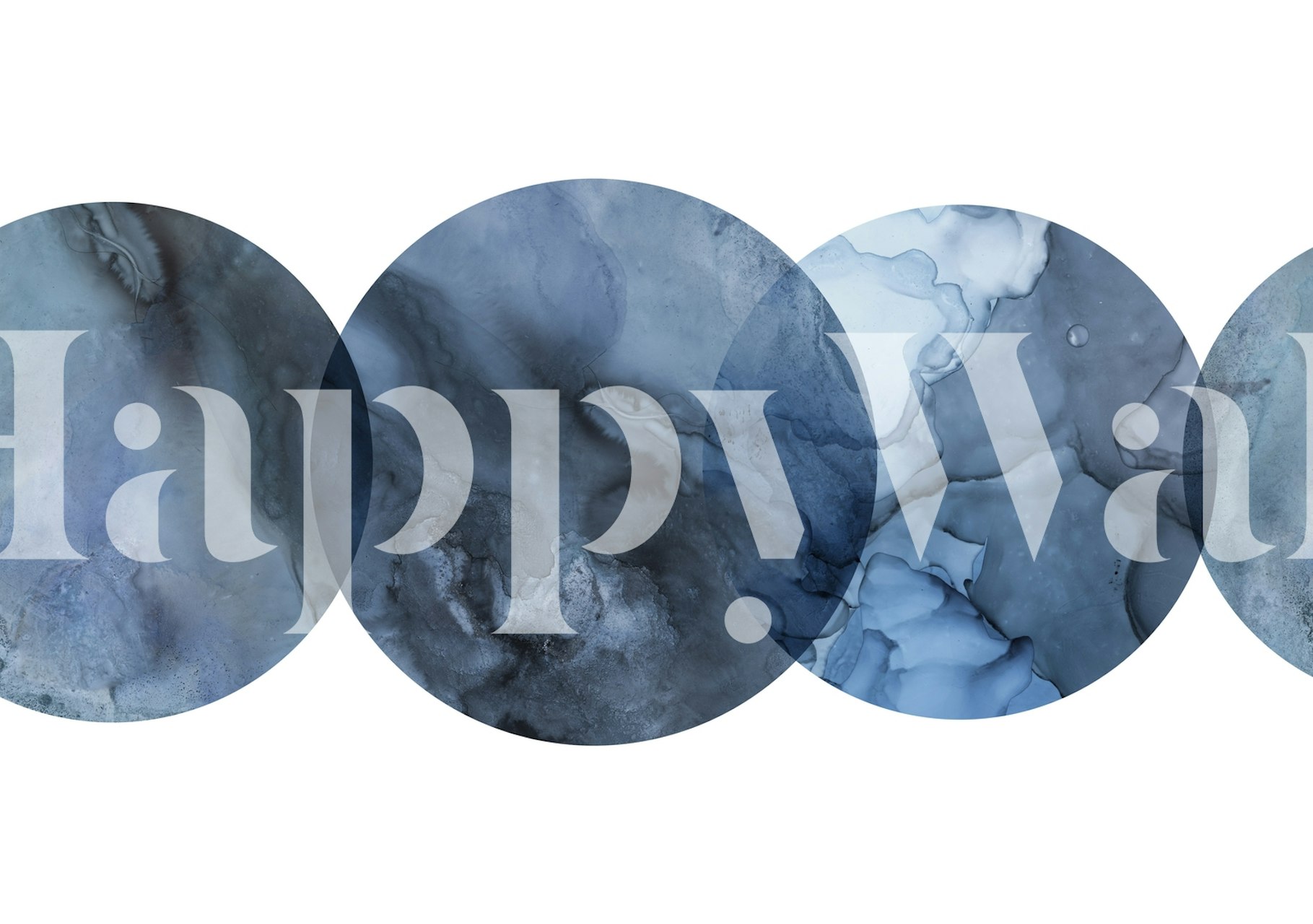 Navy blue abstract circles in various sizes wallpaper