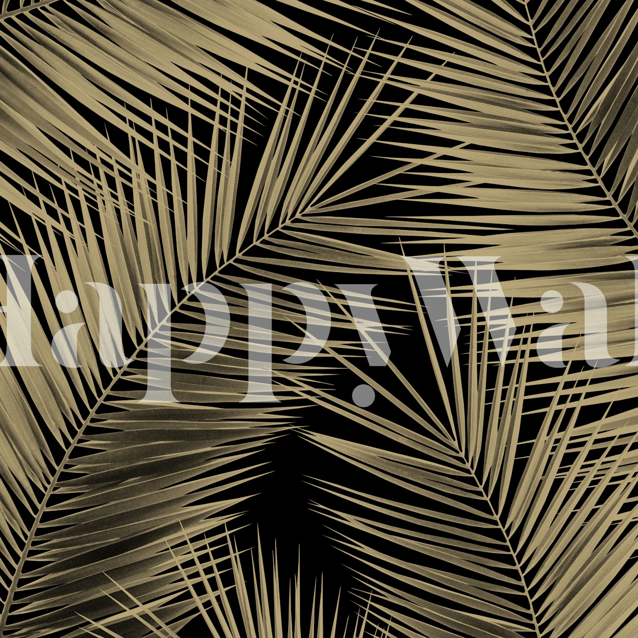 Tropische Palm Leaves Gold in einem Raum