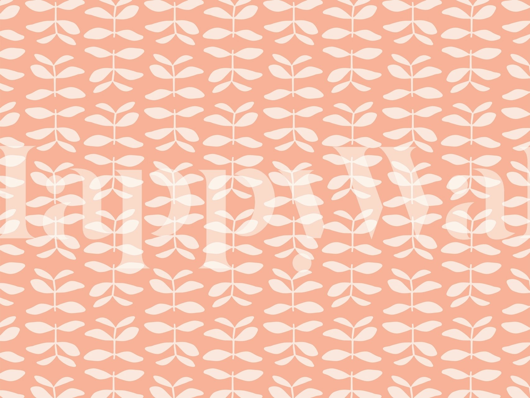 Simple Leaves pattern in a peach background