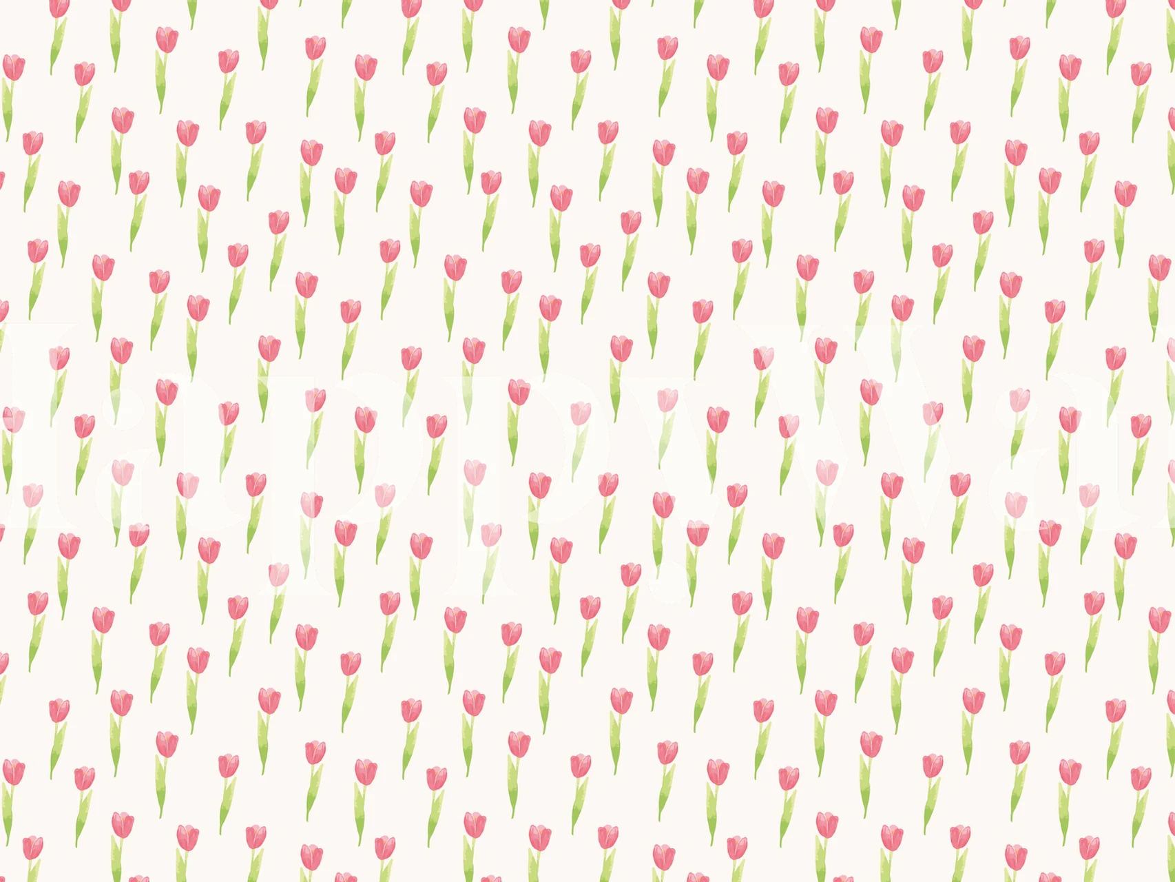 Pink tulip pattern on a light background floral wallpaper